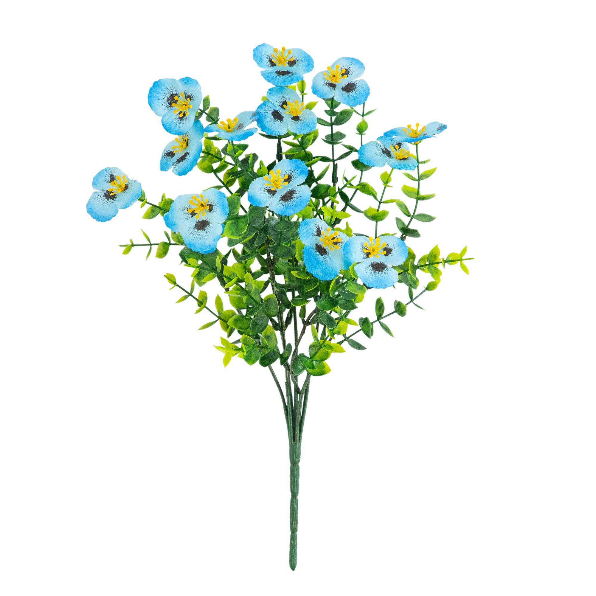 13" UV Resistant Artificial Pansy Bushes